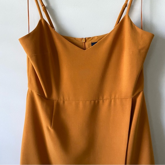 French Connection Whisper Sleeveless Envelope Skirt Dress Golden size 10 - Picture 4 of 15